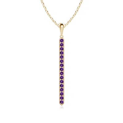 ANGARA PAVE-SET AMETHYST BAR PENDANT WITH MILGRAIN