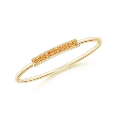 ANGARA PAVE SET CITRINE BAR RING WITH MILGRAIN