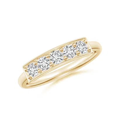 ANGARA PAVE SET DIAMOND BAR RING WITH MILGRAIN