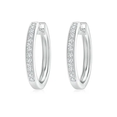 ANGARA PAVE-SET DIAMOND HINGED HOOP EARRINGS