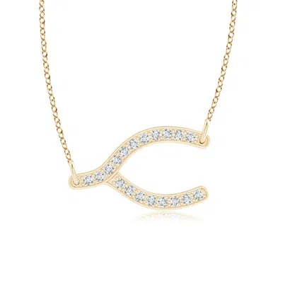 ANGARA PAVE-SET DIAMOND SIDEWAYS WISHBONE NECKLACE
