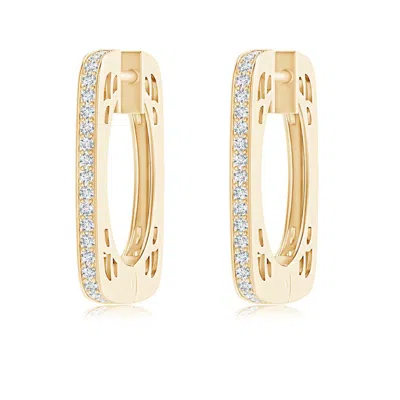 ANGARA PAVE-SET DIAMOND SQUARE HOOP EARRINGS