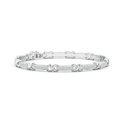 ANGARA PAVE-SET DIAMOND STACKABLE BRACELET WITH 'X' MOTIFS