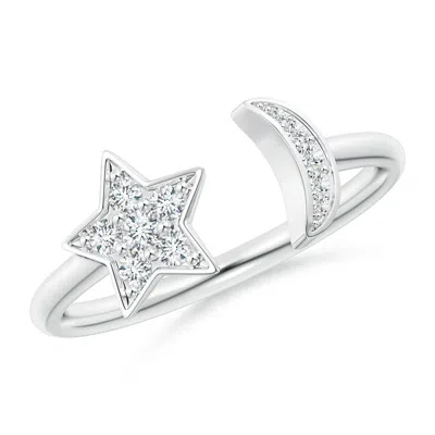 ANGARA PAVE-SET DIAMOND STAR AND MOON OPEN RING