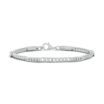 ANGARA PAVE-SET DIAMOND STATION CURB CHAIN BRACELET