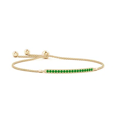 ANGARA PAVE-SET EMERALD BAR BOLO BRACELET