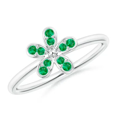 ANGARA PAVE-SET EMERALD DAISY RING