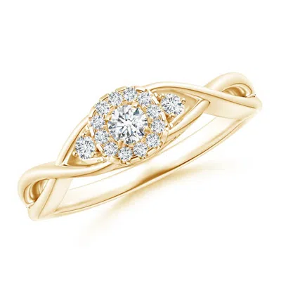 ANGARA PAVE-SET ROUND HALO DIAMOND INFINITY PROMISE RING