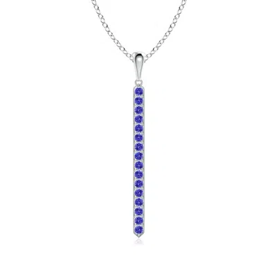 ANGARA PAVE-SET TANZANITE BAR PENDANT WITH MILGRAIN