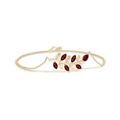 ANGARA PEAR AND MARQUISE GARNET OLIVE BRANCH BRACELET