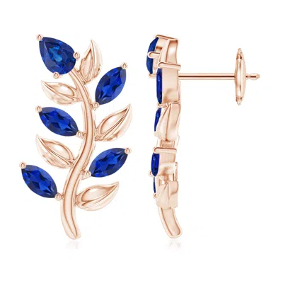 ANGARA PEAR AND MARQUISE SAPPHIRE OLIVE BRANCH EARRINGS