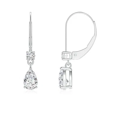 ANGARA PEAR DIAMOND LEVERBACK DROP EARRINGS WITH DIAMOND ACCENT