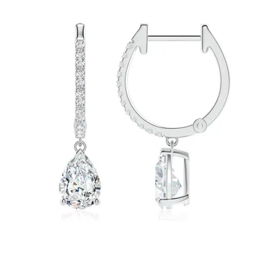 ANGARA PEAR LAB-GROWN DIAMOND HOOP DROP EARRINGS WITH ACCENTS