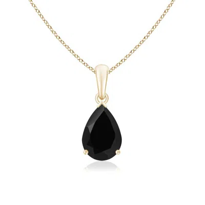 ANGARA PEAR-SHAPED BLACK ONYX SOLITAIRE PENDANT