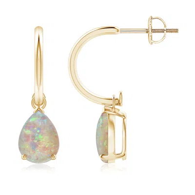 ANGARA PEAR-SHAPED CABOCHON OPAL DROP EARRINGS WITH SCREW BACK