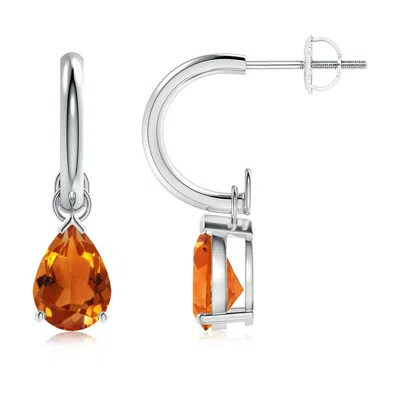 ANGARA PEAR-SHAPED CITRINE DROP EARRINGS WITH SCREW BACK