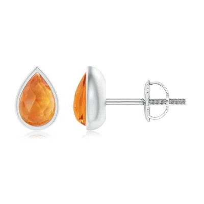 ANGARA PEAR-SHAPED CITRINE SOLITAIRE STUD EARRINGS