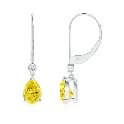 ANGARA PEAR-SHAPED FANCY INTENSE YELLOW DIAMOND LEVERBACK DROP EARRINGS