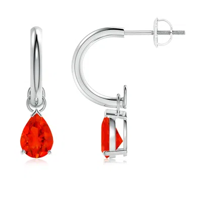 ANGARA PEAR-SHAPED FIRE OPAL DROP EARRINGS WITH SCREW BACK