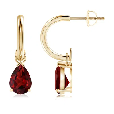ANGARA PEAR-SHAPED GARNET DROP EARRINGS WITH SCREW BACK