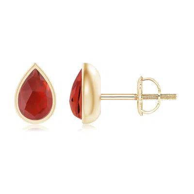 ANGARA PEAR-SHAPED GARNET SOLITAIRE STUD EARRINGS