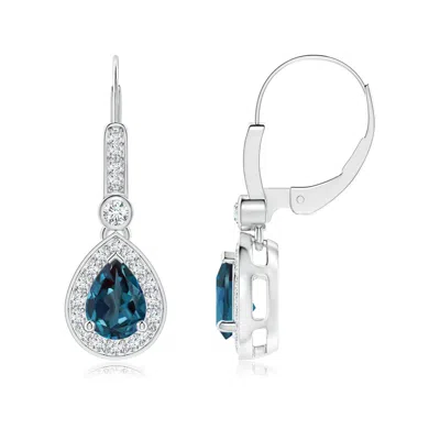 ANGARA PEAR-SHAPED LAB-GROWN ALEXANDRITE AND DIAMOND HALO DROP EARRINGS