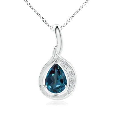 ANGARA PEAR-SHAPED LAB-GROWN ALEXANDRITE AND DIAMOND LOOP PENDANT