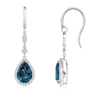 ANGARA PEAR-SHAPED LAB-GROWN ALEXANDRITE DROP EARRINGS WITH DIAMOND HALO