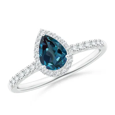 ANGARA PEAR-SHAPED LAB-GROWN ALEXANDRITE HALO ENGAGEMENT RING