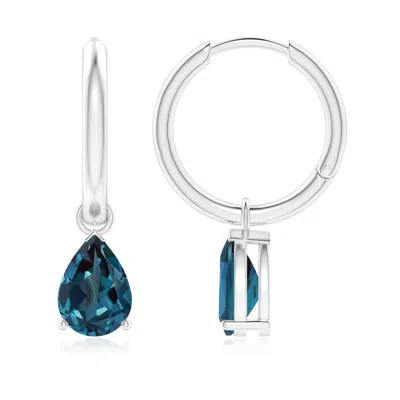 ANGARA PEAR-SHAPED LAB-GROWN ALEXANDRITE HINGED HOOP DROP EARRINGS