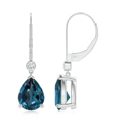 ANGARA PEAR-SHAPED LAB-GROWN ALEXANDRITE LEVERBACK DROP EARRINGS WITH DIAMOND