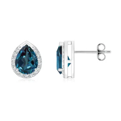 ANGARA PEAR-SHAPED LAB-GROWN ALEXANDRITE STUD EARRINGS WITH DIAMONDS