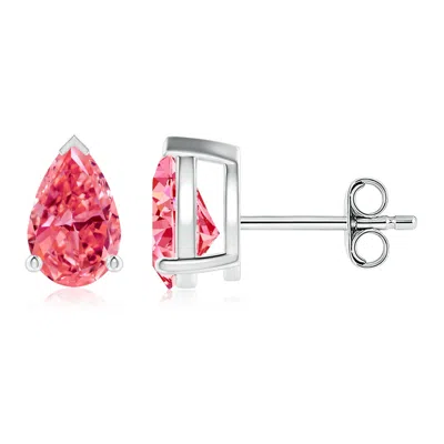 ANGARA PEAR-SHAPED LAB-GROWN FANCY INTENSE PINK DIAMOND SOLITAIRE STUD EARRINGS