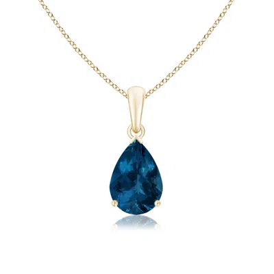 ANGARA PEAR-SHAPED LONDON BLUE TOPAZ SOLITAIRE PENDANT