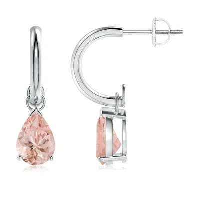 ANGARA PEAR-SHAPED MORGANITE DROP EARRINGS WITH SCREW BACK