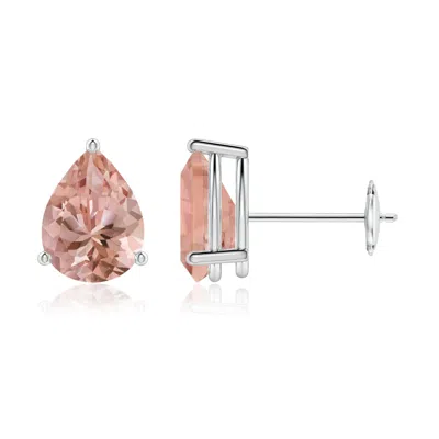 ANGARA PEAR-SHAPED MORGANITE STUD EARRINGS