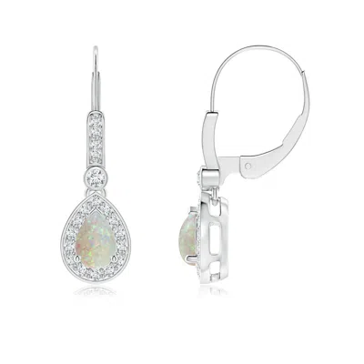 ANGARA PEAR-SHAPED OPAL AND DIAMOND HALO DROP EARRINGS