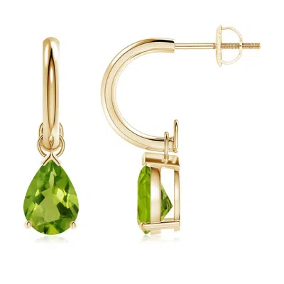 ANGARA PEAR-SHAPED PERIDOT DROP EARRINGS WITH SCREW BACK