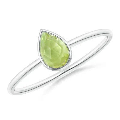 ANGARA PEAR-SHAPED PERIDOT SOLITAIRE RING
