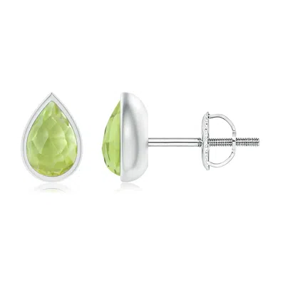 ANGARA PEAR-SHAPED PERIDOT SOLITAIRE STUD EARRINGS