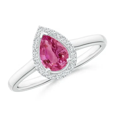 ANGARA PEAR-SHAPED PINK SAPPHIRE HALO RING