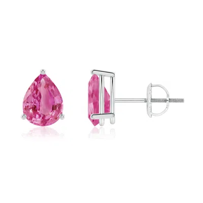 ANGARA PEAR-SHAPED PINK SAPPHIRE STUD EARRINGS
