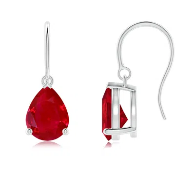 ANGARA PEAR-SHAPED RUBY SOLITAIRE DROP EARRINGS