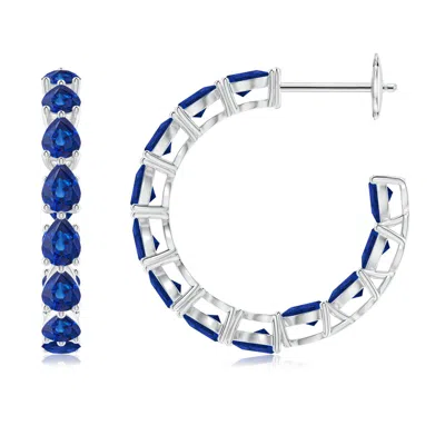 ANGARA PEAR-SHAPED SAPPHIRE INSIDE-OUT MEDIUM HOOP EARRINGS