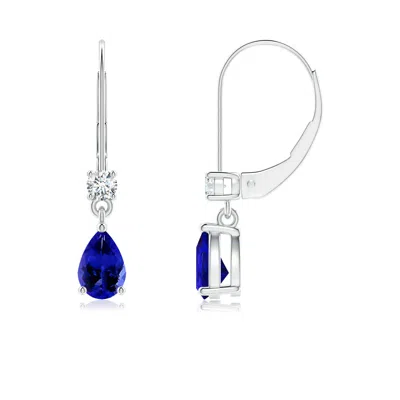 ANGARA PEAR TANZANITE LEVERBACK DROP EARRINGS WITH DIAMOND