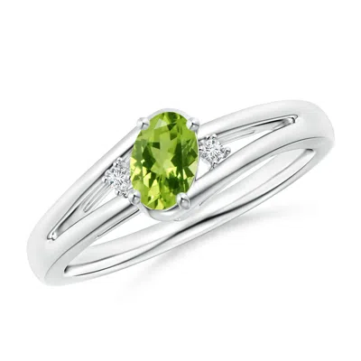ANGARA PERIDOT AND DIAMOND SPLIT SHANK RING