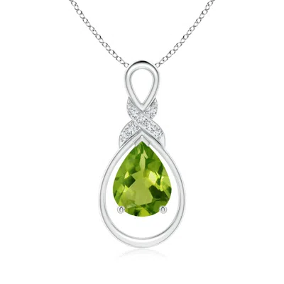 ANGARA PERIDOT INFINITY PENDANT WITH DIAMOND 'X' MOTIF