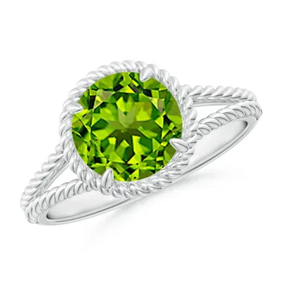 ANGARA PERIDOT TWIST ROPE SPLIT SHANK RING