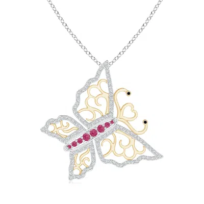 ANGARA PINK SAPPHIRE AND DIAMOND BUTTERFLY PENDANT