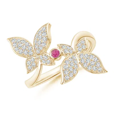 ANGARA PINK SAPPHIRE AND DIAMOND DOUBLE BUTTERFLY RING